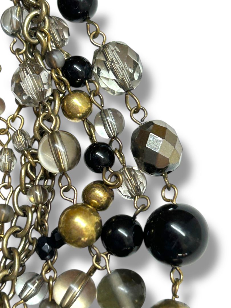 Lia Sophia New Goldtone Beaded Fancy That Multistrand Necklace 15.5-19"