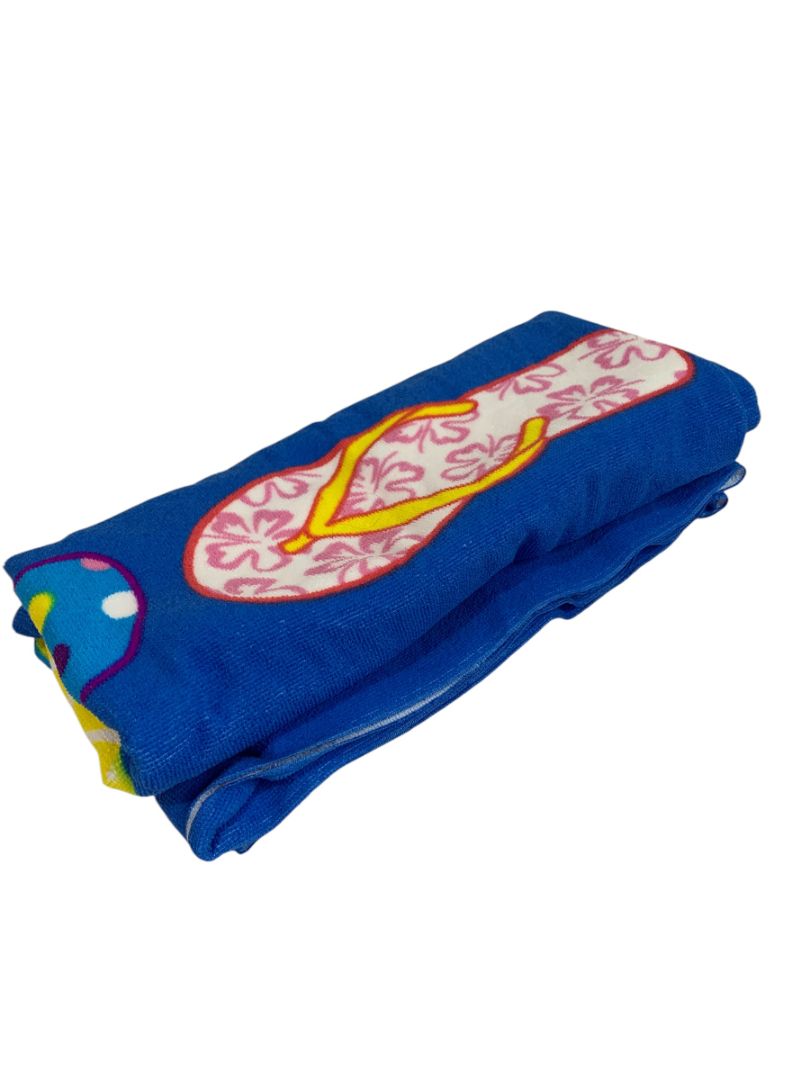 Northpoint Home Collection Beach Towel Blue Flip Flop Design 29 x 56"