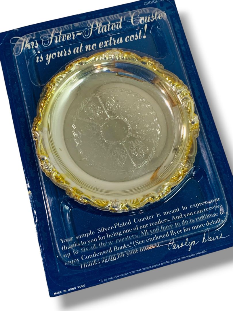 1980s Readers Digest Exclusive Thank You Gift Silverplate Coaster in Package