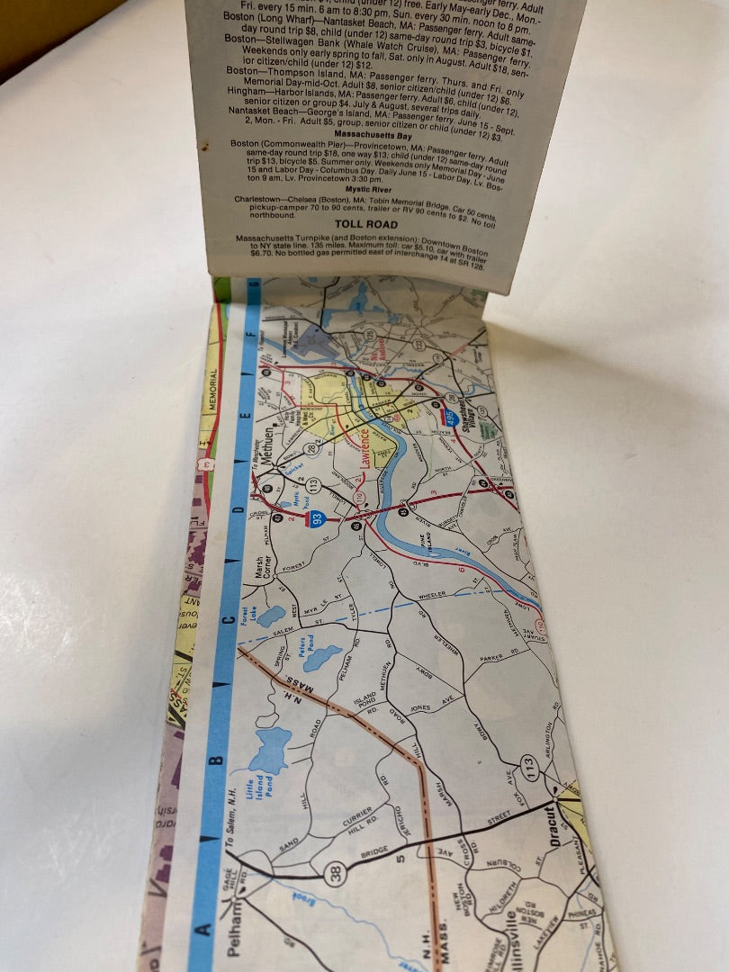 1993 AAA Boston and Vicinity Map 93-4 Foldable