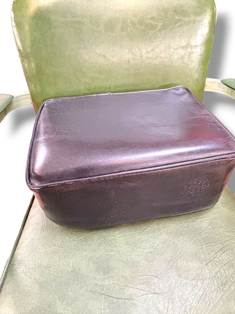 Vintage Black Vinyl Booster Cushion Salon Barber Hairstylist 6" Thick