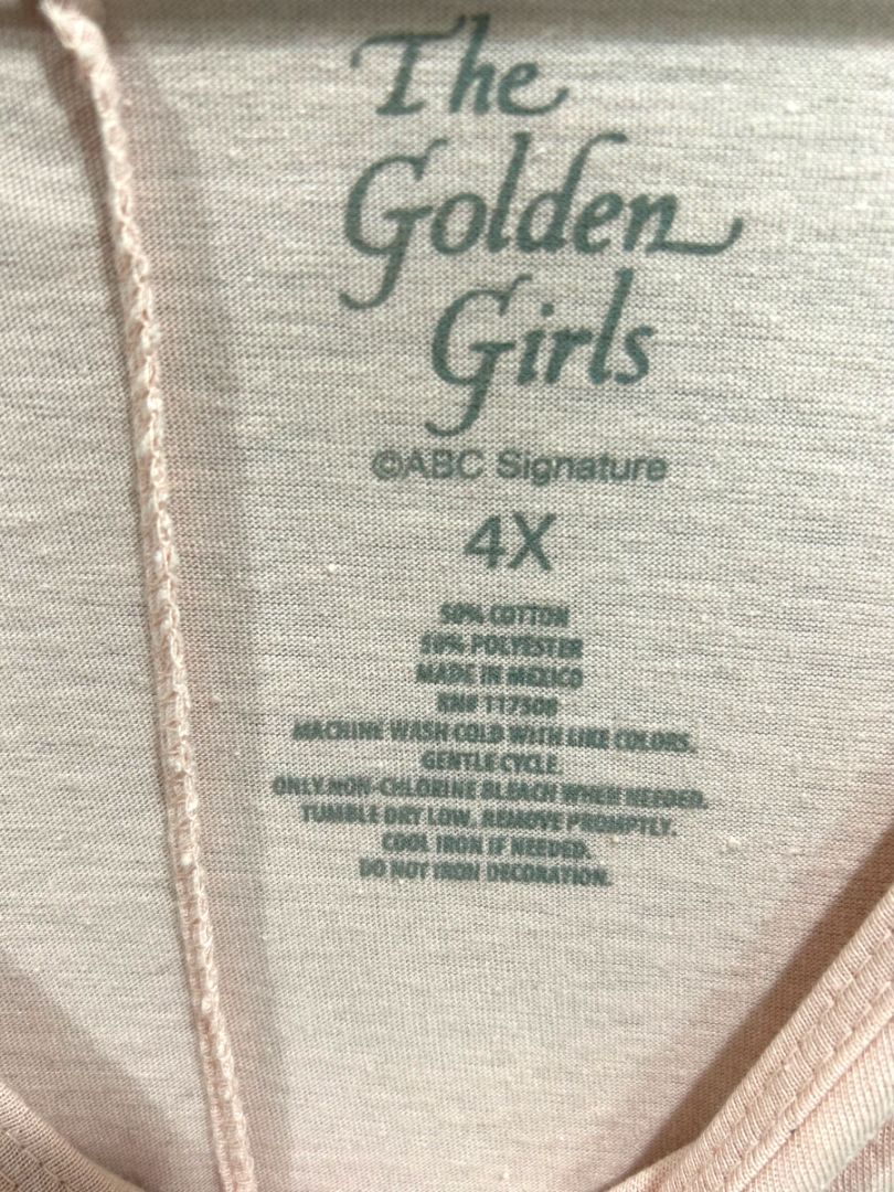 4X The Golden Girls Womens Plus Size Pink Tank Top Retro Graphic