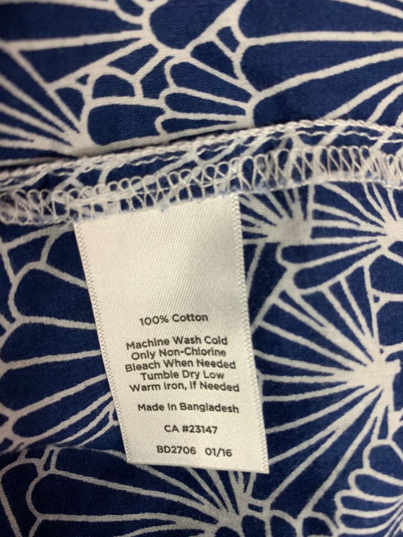 Size XL Talbots Womens Pullover Lightweight Shirt Blouse Blue White