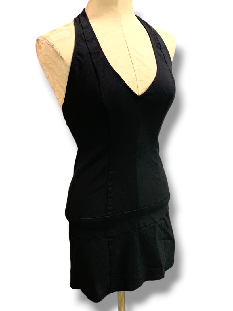 silence and noise black mini dress Medium + V-Neck Racerback Classic Tank Dress (Size):XL Latin Dance Dresses LCW Vision Collared Neck