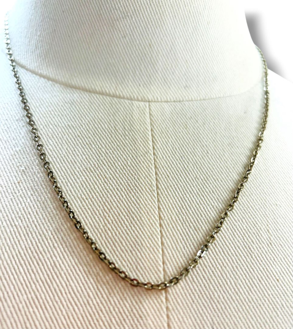 Vintage Silvertone Cable Chain Necklace Spring Clasp 19"