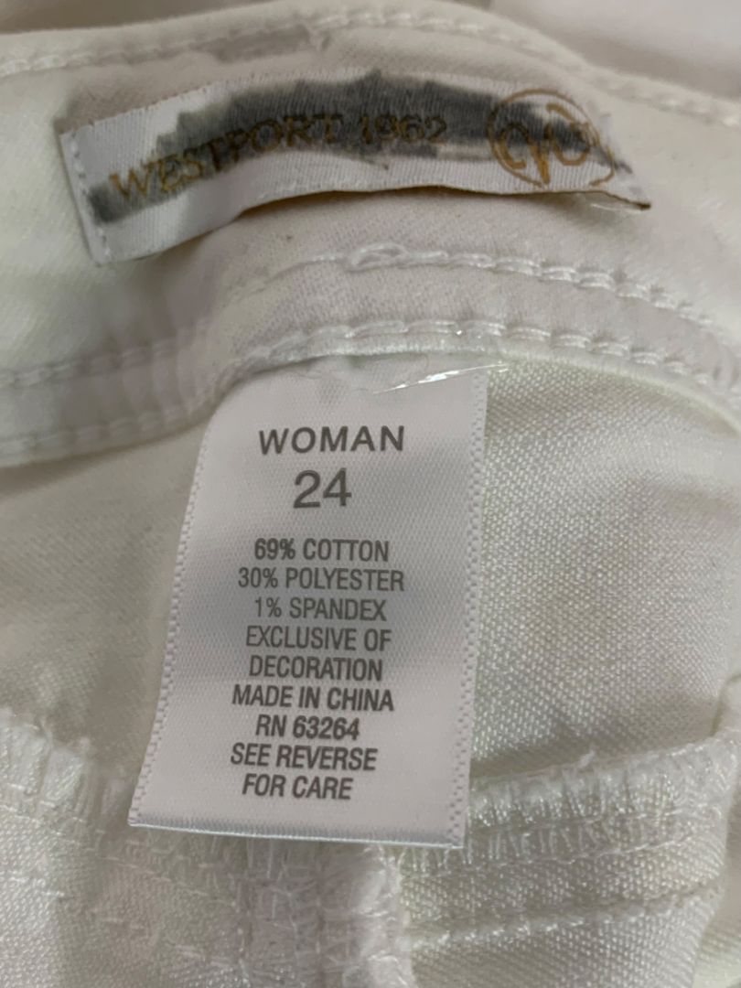 Size 24W Westport Womens White Stretch Capri Pants