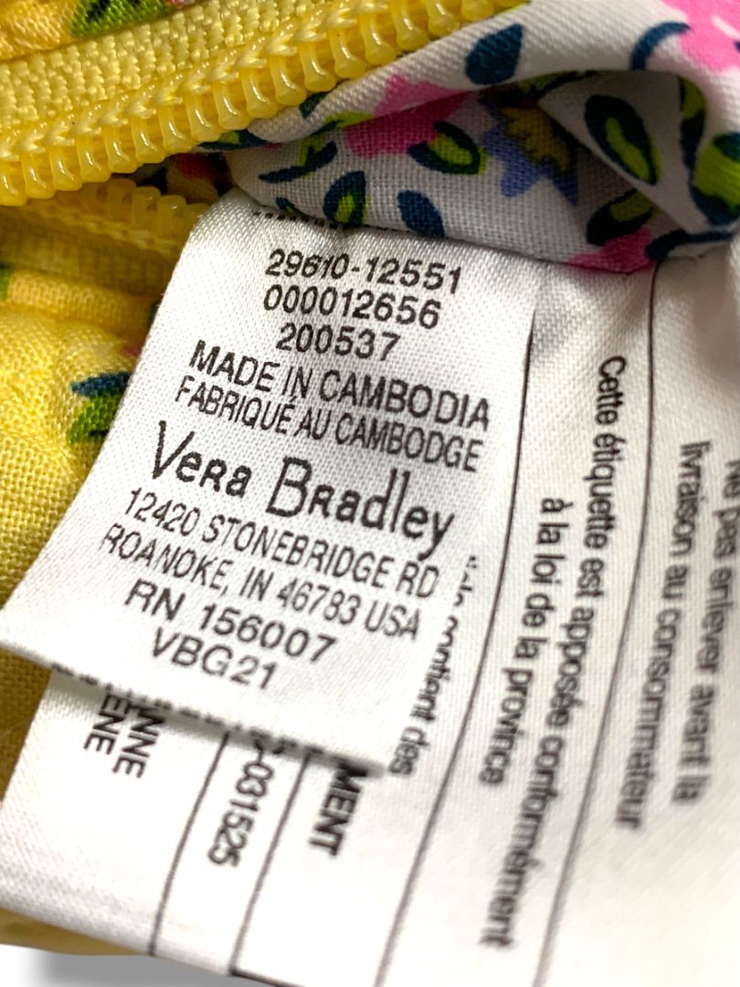 Vera Bradley Bucket Crossbody Bag Kinda Katherine Butter Yellow Floral