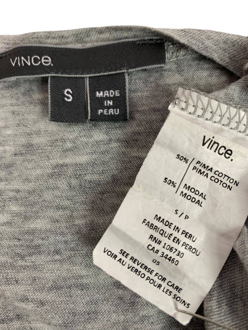 Small Vince Womens Gray Lightweight Long Sleeve Shirt Soft