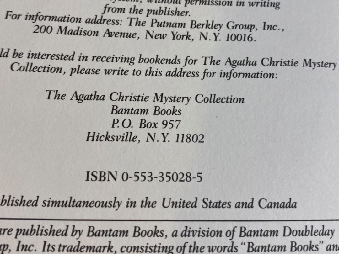 Agatha Christie Mystery Collection Bantam Leatherette The Secret Adversary 1980s