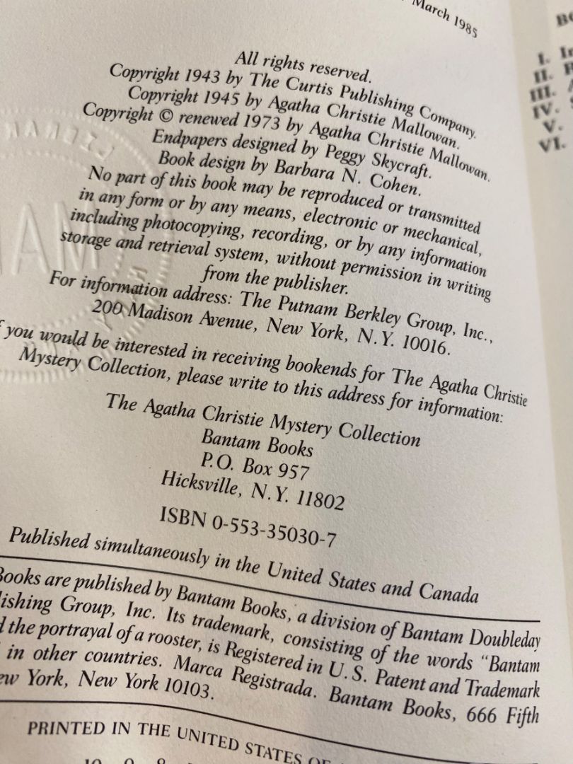 Agatha Christie Mystery Collection Bantam Leatherette Remembered Death 1980s