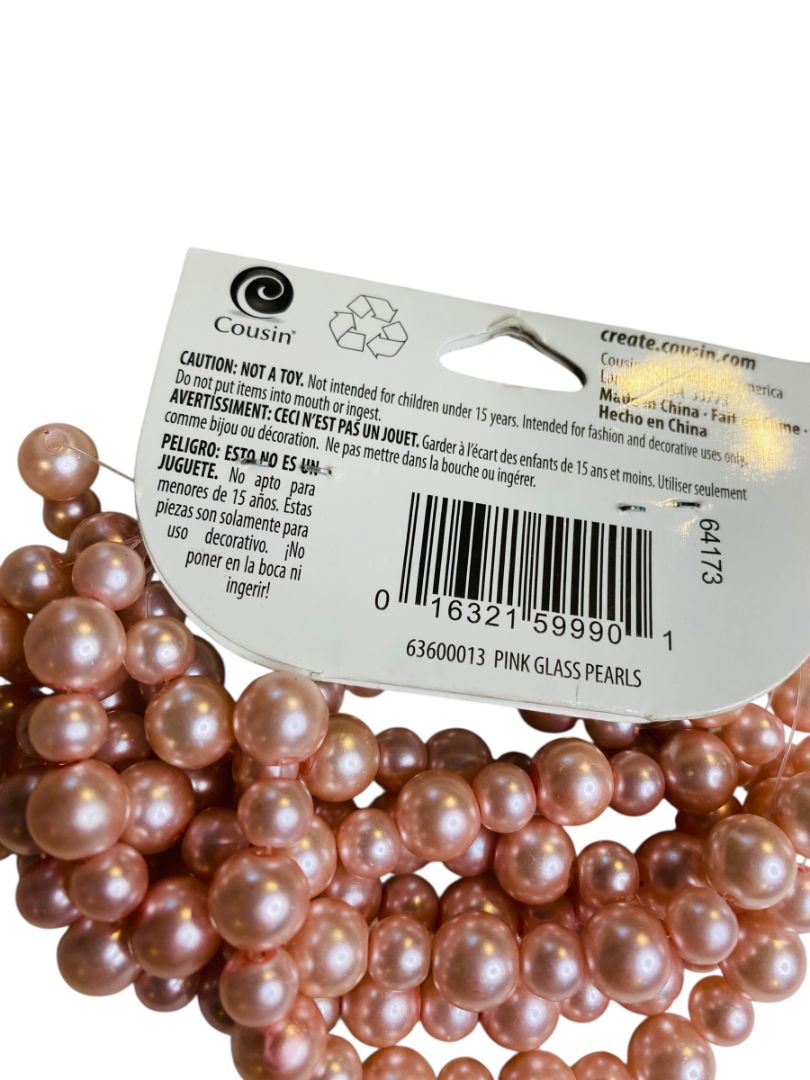 Cousin Glass Pearls Jewelry Making Pink 126 Piece 6-9mm 63600013
