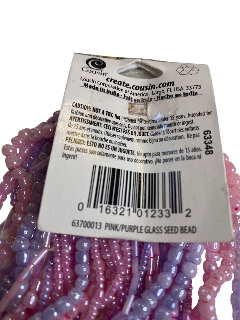 Glass Beads Pink Purle Assorted Jewelry Making 100g 3.5 oz 63700013