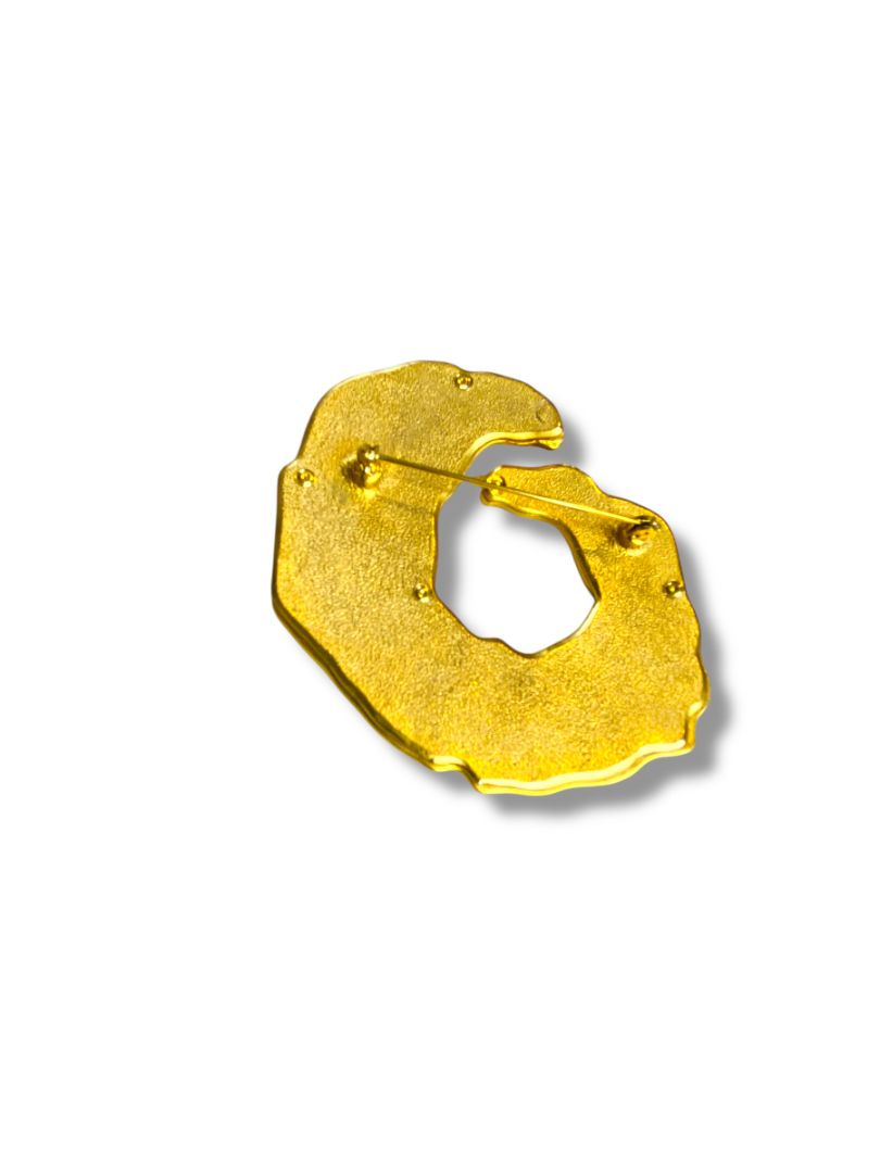 Vintage Goldtone French Style Brooch Pin Statement Piece 3"