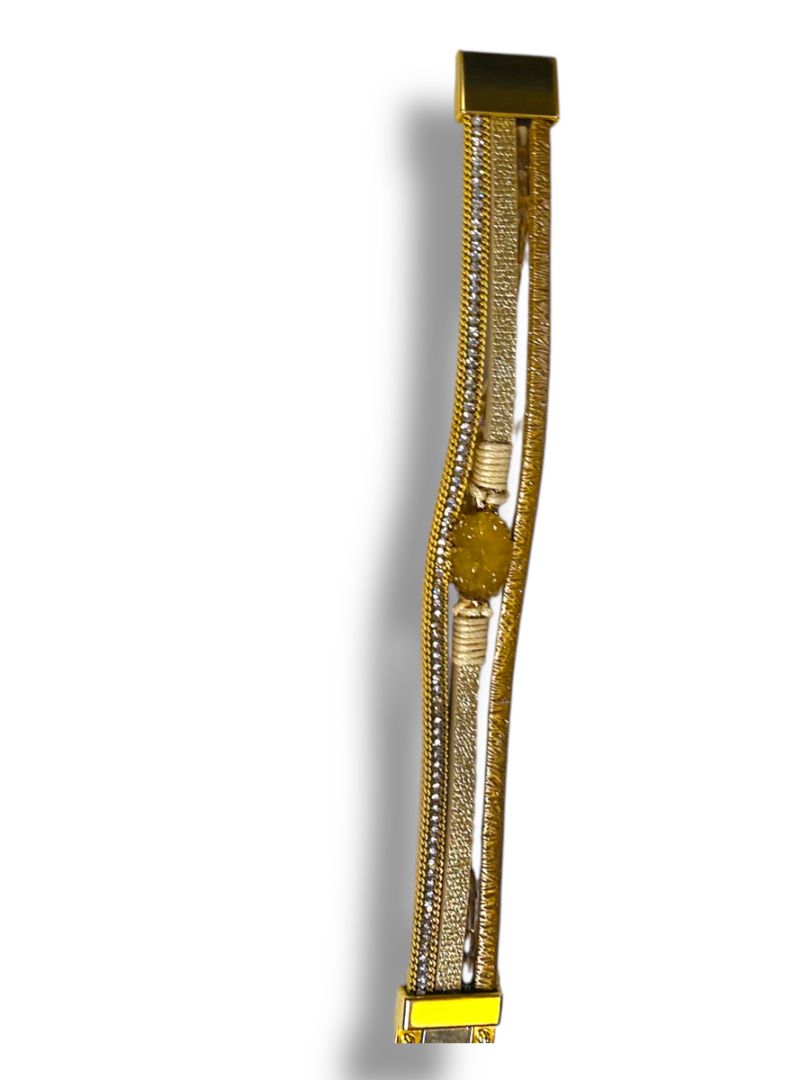 Suyi Multilayered Goldtone Wrap Bracelet with Magnetic Clasp