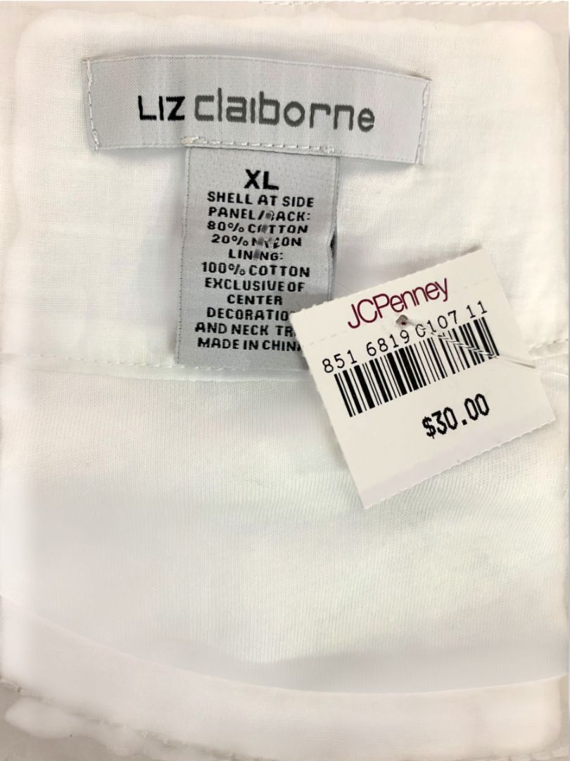 Size XL Liz Claiborne Cream Lace Overlay New Shift Dress Sleeveless