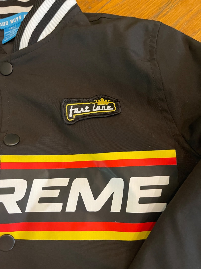 Large (14) SOHO Boys Club Extreme Jacket Racing Black Snap Up Youth