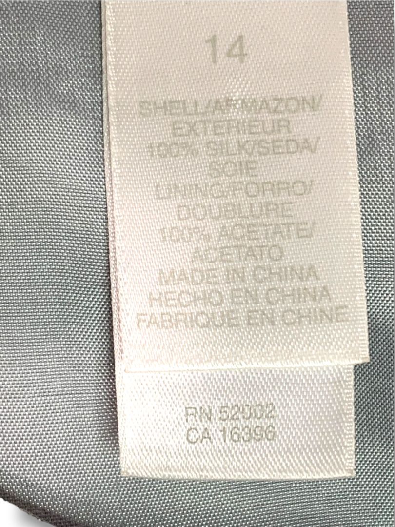 Size 14P Elisabeth by Liz Claiborne Silk Jacket and Sheath Dress Gray Lavender