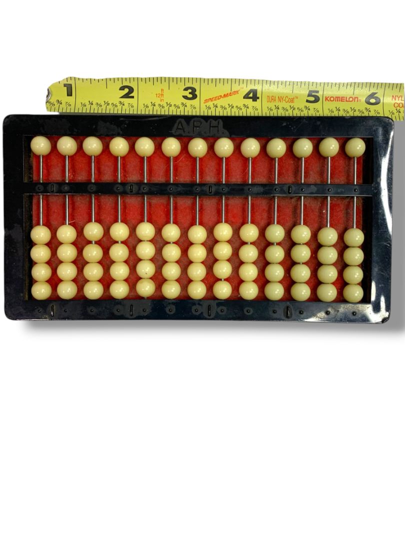 Vintage APH Large Abacus 4.5" X 8" Blind Low Vision Aid Device Calculator 1965