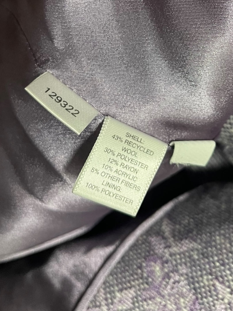 Size 2P Ann Taylor Petites Womens Purple Tapestry Blazer Jacket