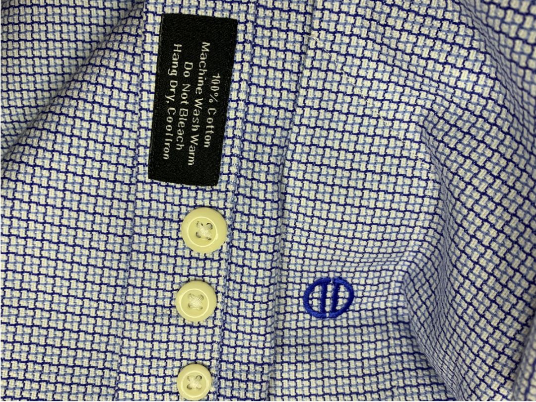 XL (17.5 32/33) David Donahue Mens Dress Shirt Button Up Woven Blue