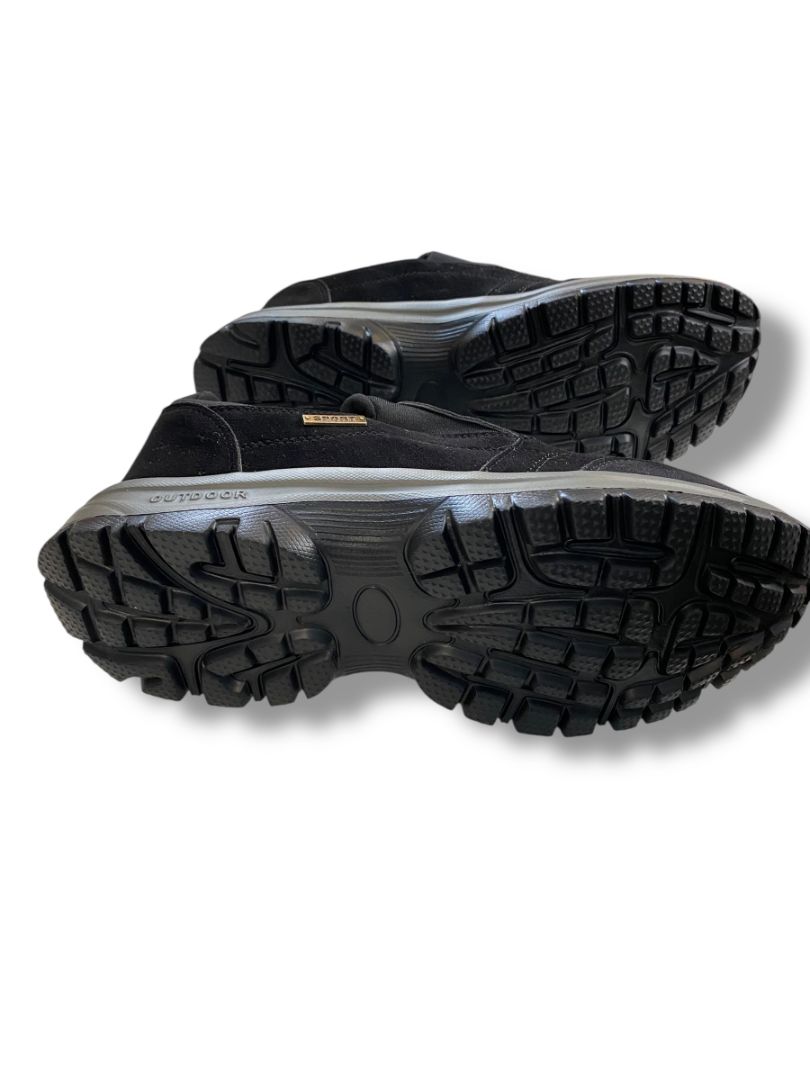 Size 9.5 (43) Mens Black Suede Slip On Waterproof Anti-Slip Lightweight Walking Shoe Sneaker New