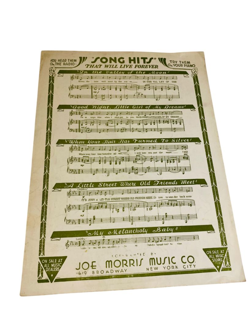 1935 Swanee River Sheet Music Song with Guitar Chords Stephen Foster Morris Music