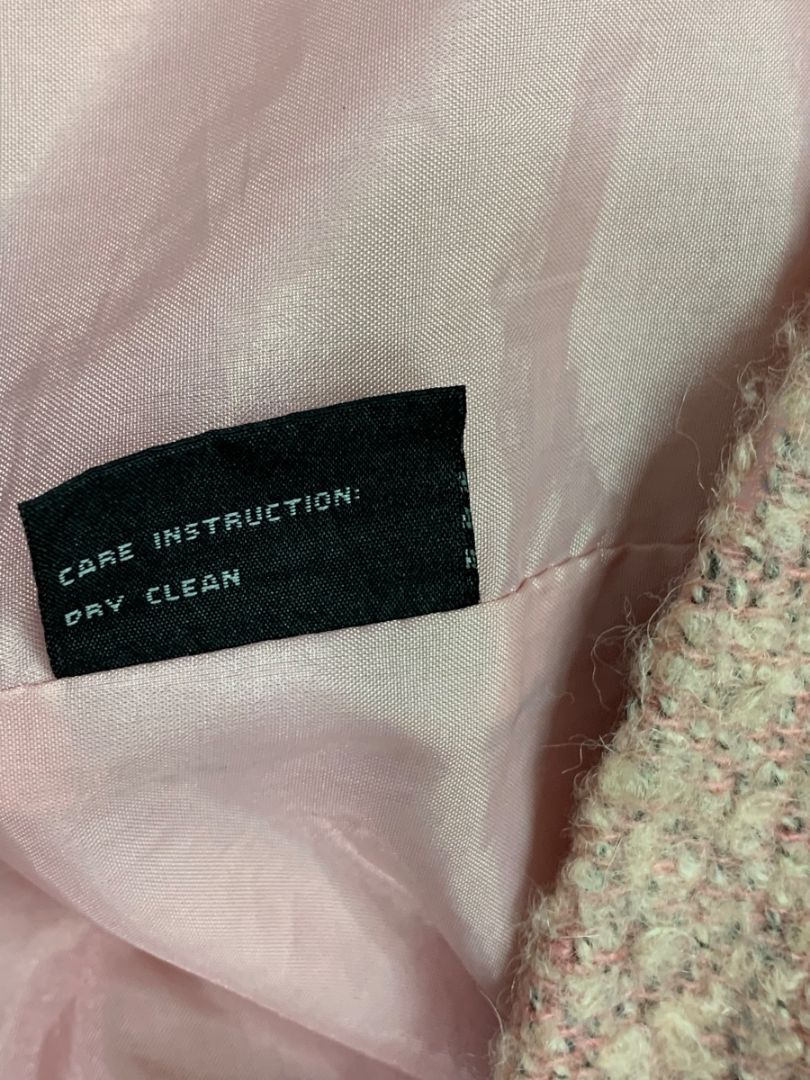 Size 18/20 Avenue Womens Pink Wool Blend Tweed Coat Knee Length