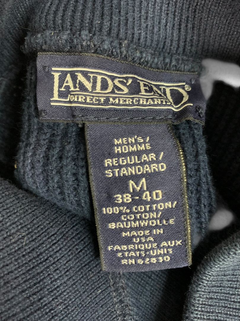Size Medium Lands End Mens Navy Blue Cotton Sweater