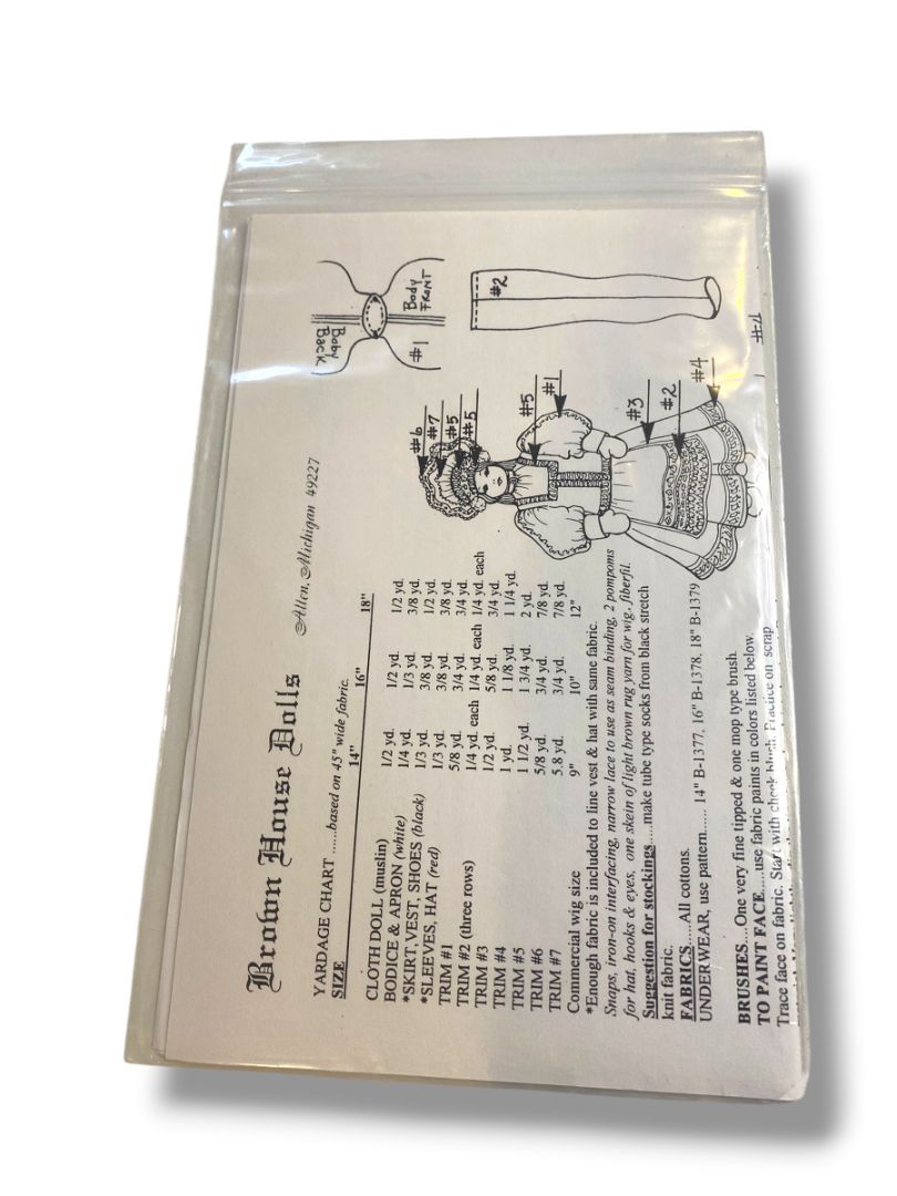 Easy Sew Designs Russia International Cloth Doll & Costume Pattern New B-1495 16"