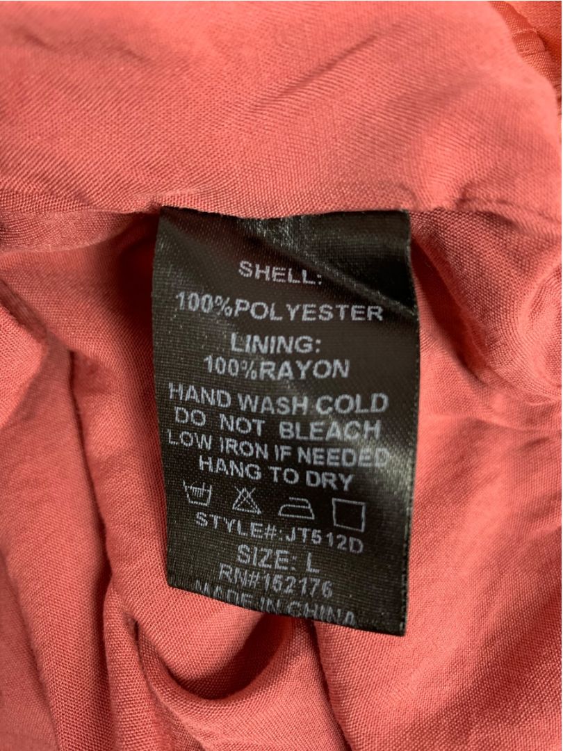 Large Reset Womens Silky Balloon Camisole Shirt Salmon Lined
