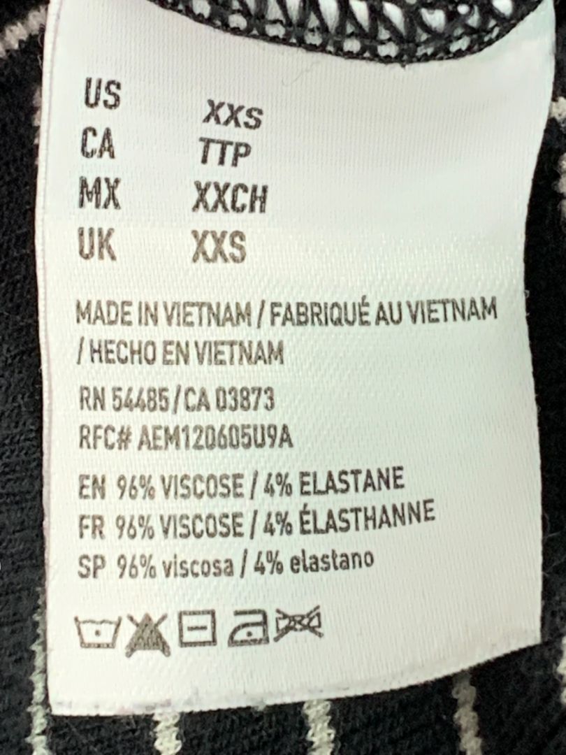 XXS American Eagle Soft & Sexy Tshirt Dress Ribbed Black White Stripe