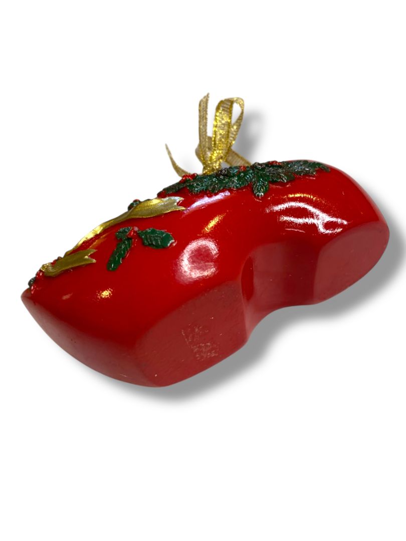 Vintage Holland Souvenir Shoe Ornament Christmas Red 3"