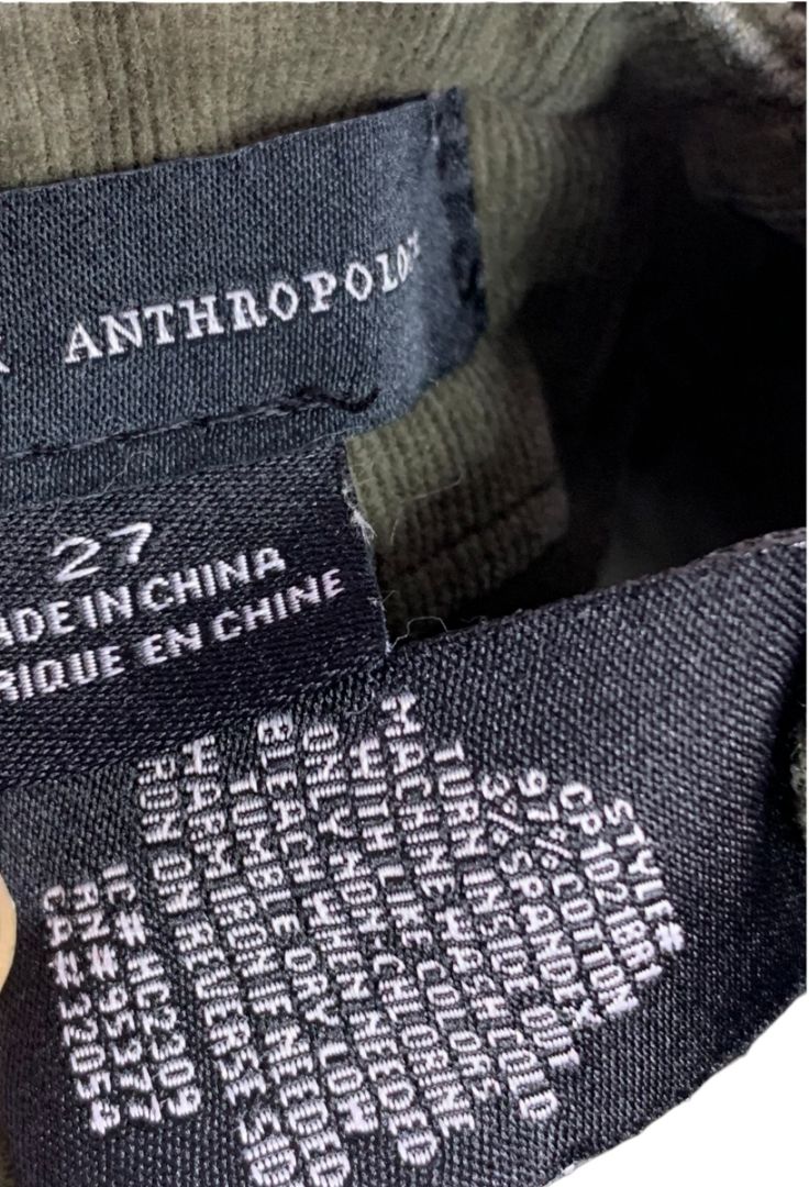 Size 27 Sanctuary x Anthropologie Womens Army Green Corduroy Pants