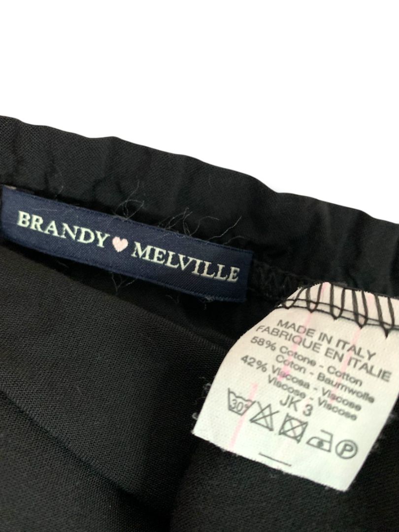 One Size Brandy Melville Black Branded Crop Top Off Shoulder
