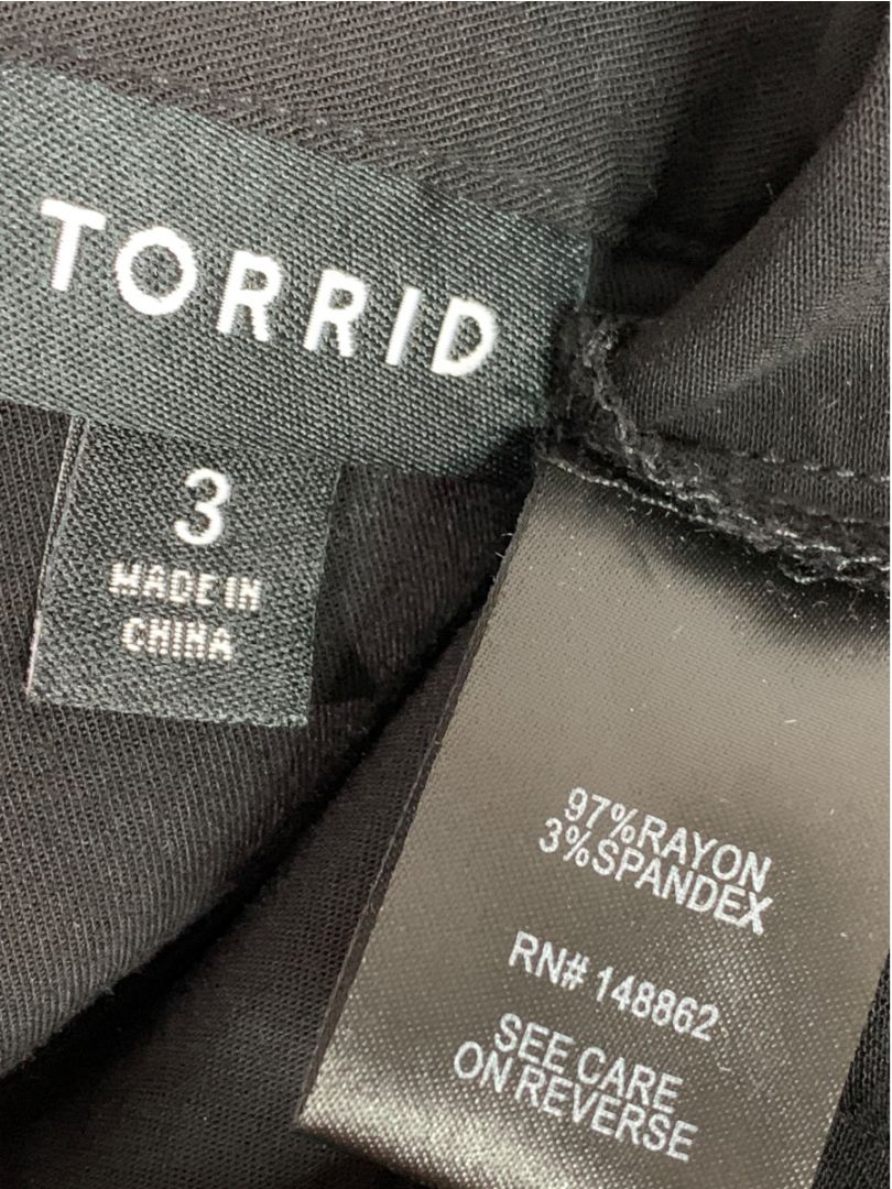 Size 3X Torrid Black Pullover Dress Drawstring Waist Pockets Roll Tab