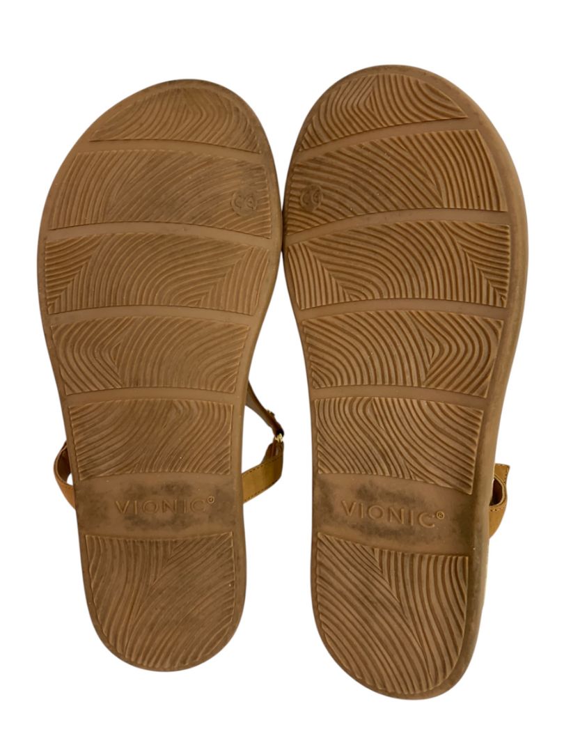 Size 10 Vionic Kirra II Womens Thong Sandals Camel Brown Nubuck