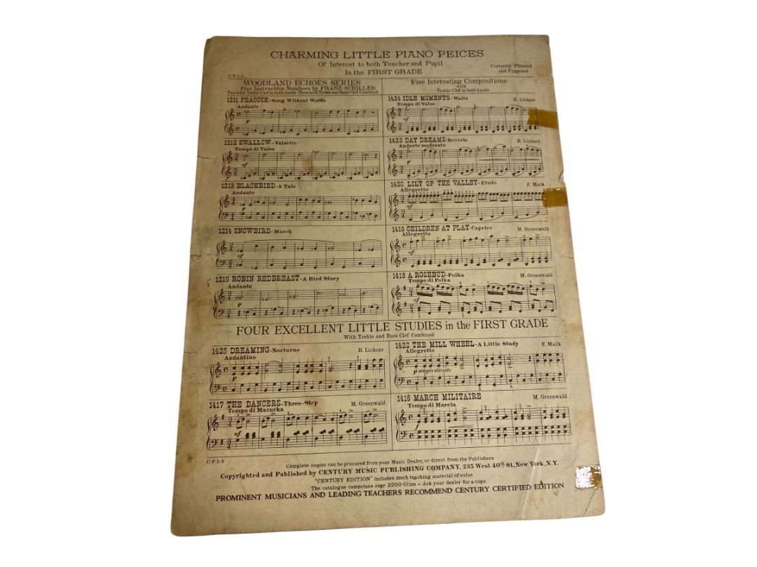 Antique French Child's Song Sheet Music Behar No 1007 Century Music