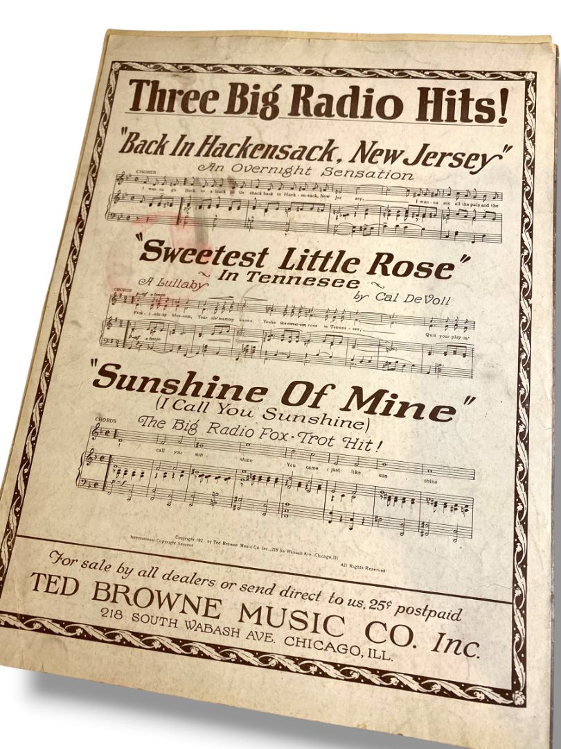 1923 Sweetest Little Rose in Tennesee Sheet Music A Lullaby by Cal De Voll