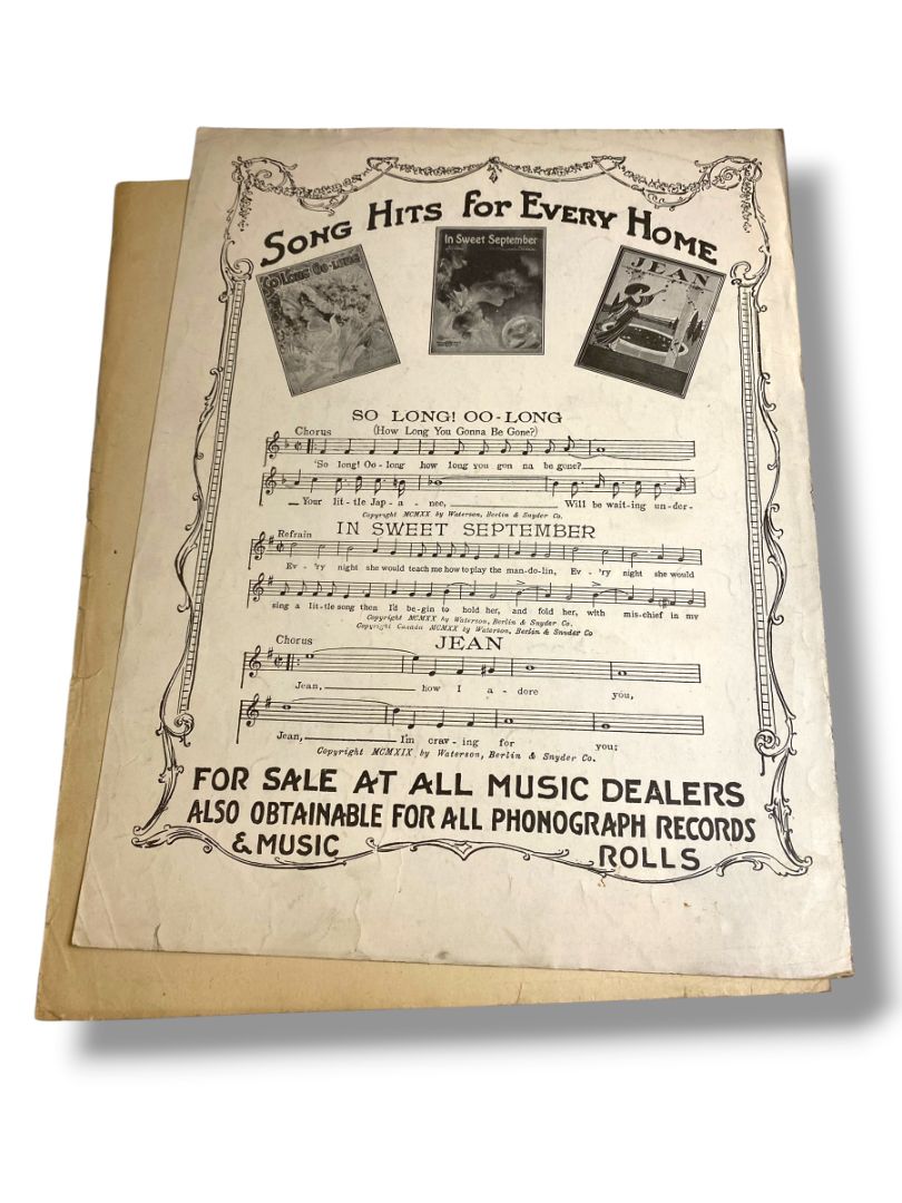 1920 On Sweetheart Shore Sheet Music Hearts of Erin Waterson Berlin and Snyder