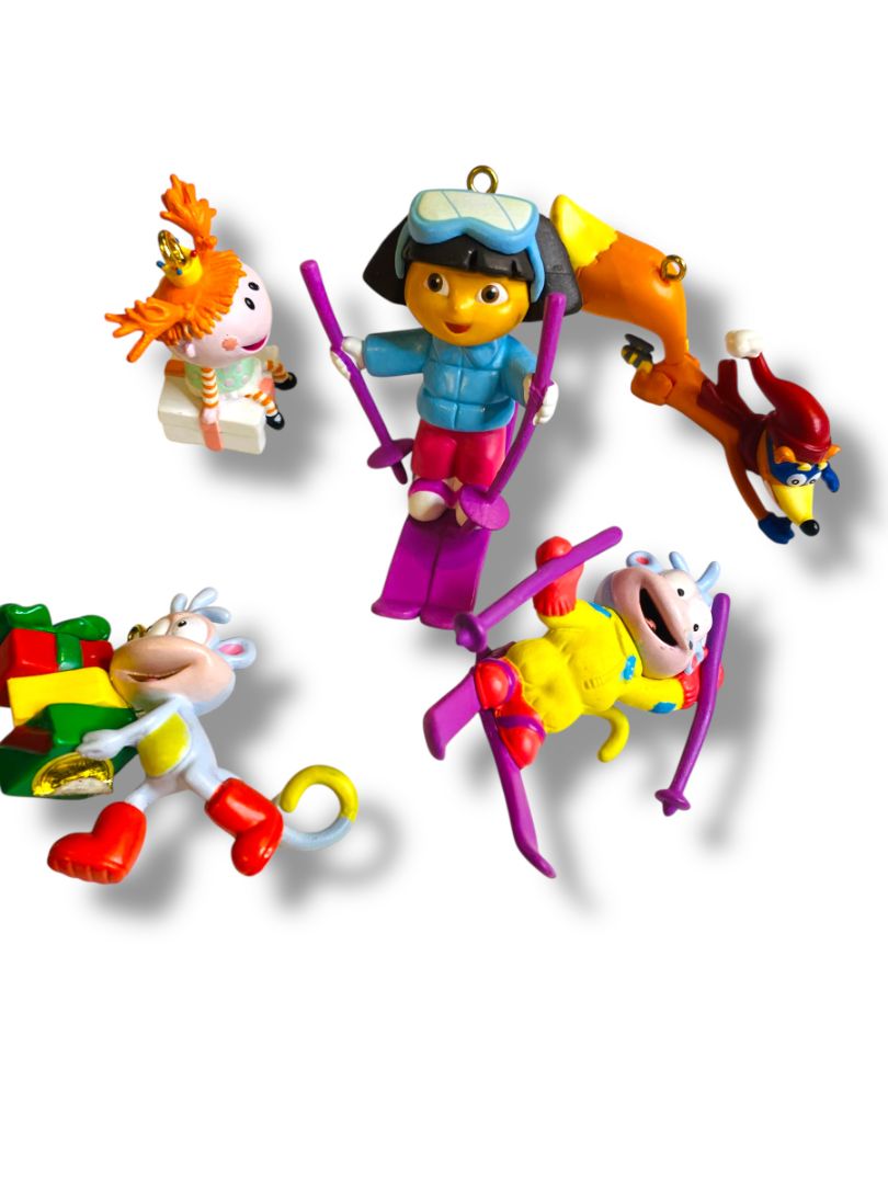Set of 9 Mini Christmas Ornaments Dora the Explorer Vinyl 1.5"