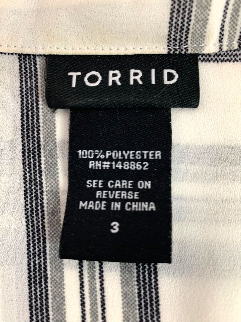 3X Torrid Womens Plus Size Sheer Plaid Blouse Collared Shirt
