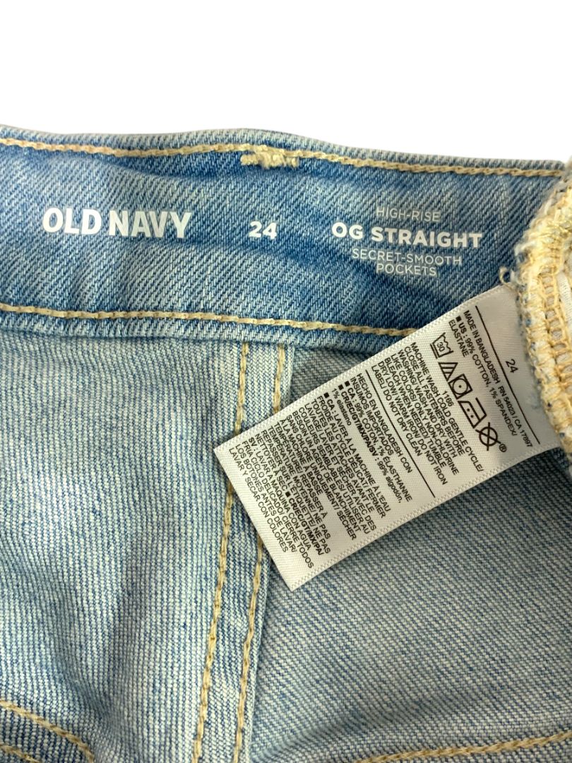 Size 24 Old Navy Plus Size Womens New Light Wash Jean Shorts High-Rise O.G. Straight