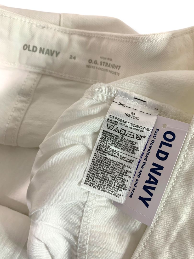 Size 24 Old Navy Plus Size Womens New White Jean Shorts High-Rise O.G. Straight