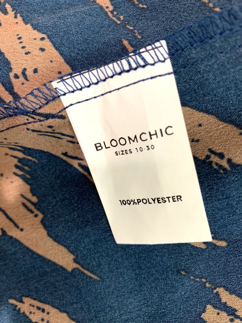 28 (5X) BloomChic Plus Size New Dress Abstract Print Brown Black Sleeveless