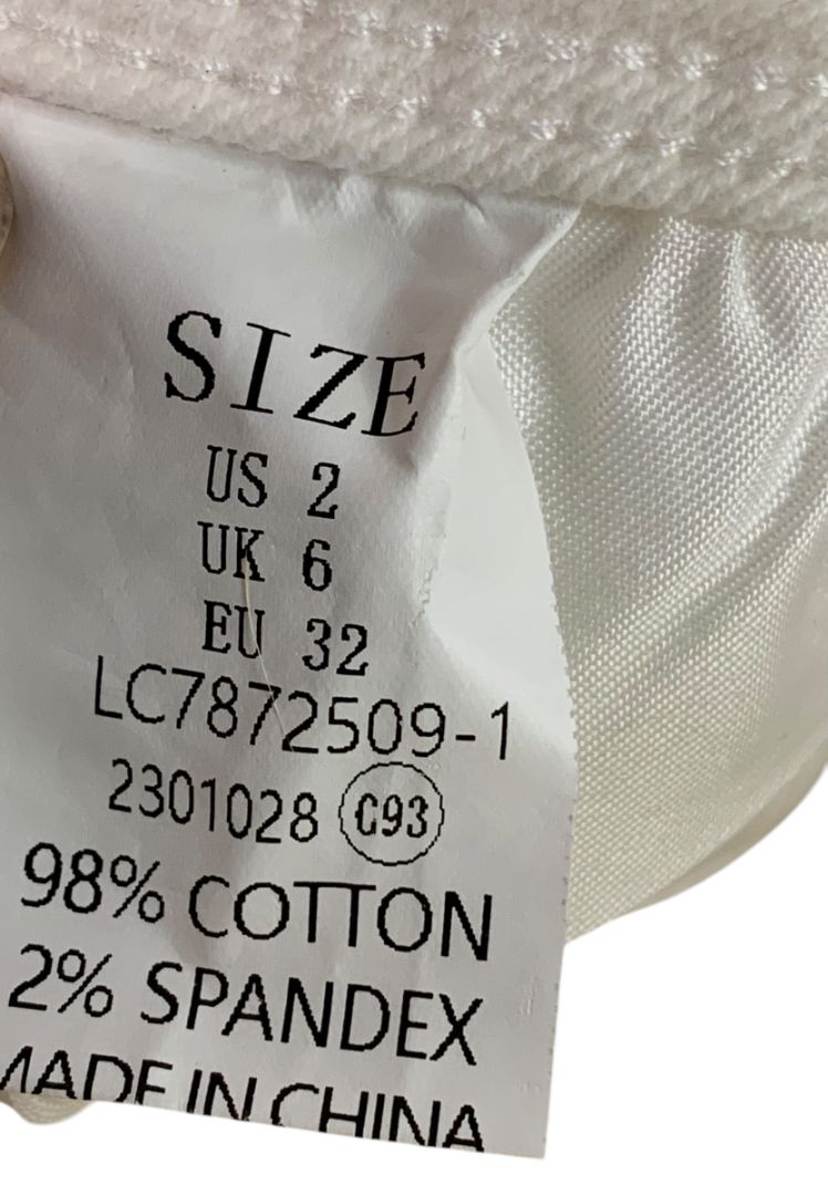Size 2 Womens White Flare Leg Denim Jeans Stretch Cotton 31" Inseam