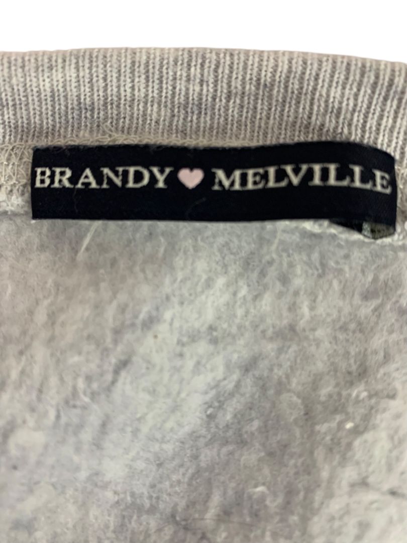 One Size Brandy Melville Womens Gray Henley Sweatshirt Fleece Lined
