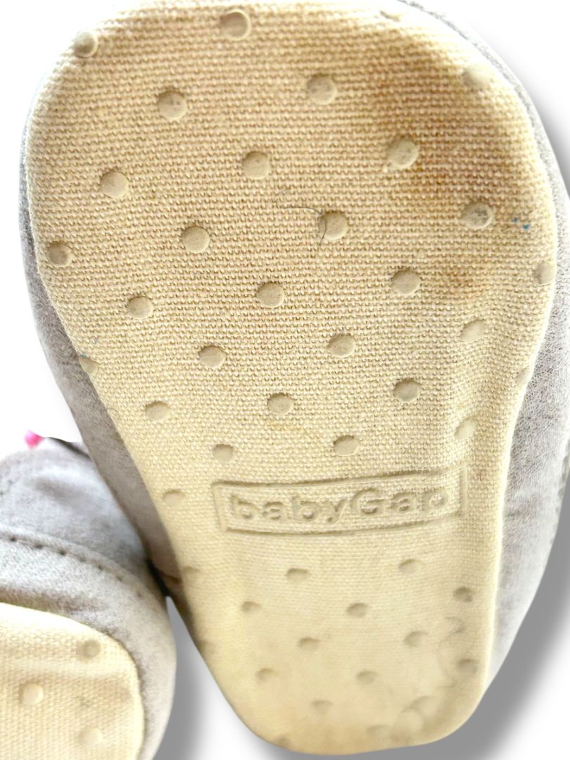Size 6-12 Months Baby Gap Boots Lace Up Gray Pink Laces New