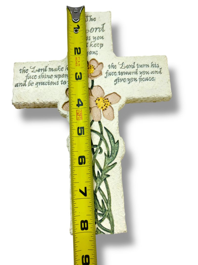 Decorative CROSS Inspirio The Lord Bless U n Keep U Verse 6:24-26 Wall 8"