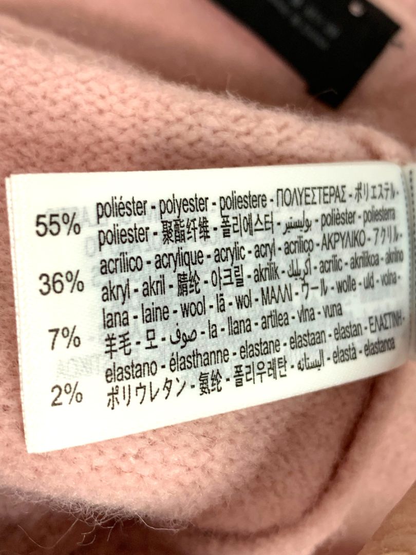 Medium Zara Womens Pink Short Sleeve Sweater Ruffle Trim Wool Blend