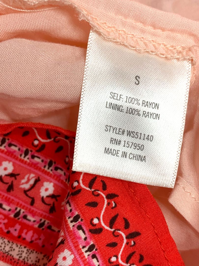 Small Blue Rain Pink Floral Maxidress Spaghetti Strap Romantic